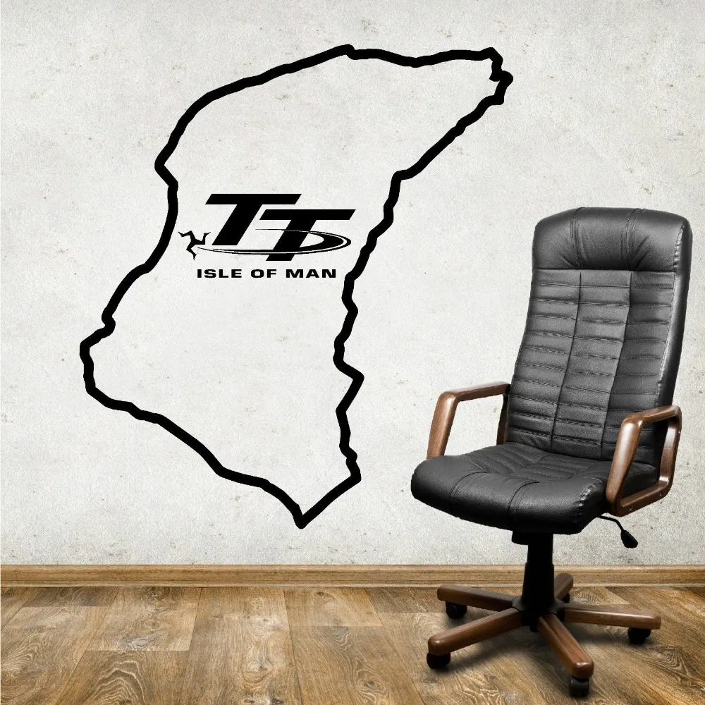 

Isle Of Man TT Track Wall Sticker Bedroom Living Room Large Racing Moto Game Wall Decal Kids Room Vinyl Home Decor Art Mural