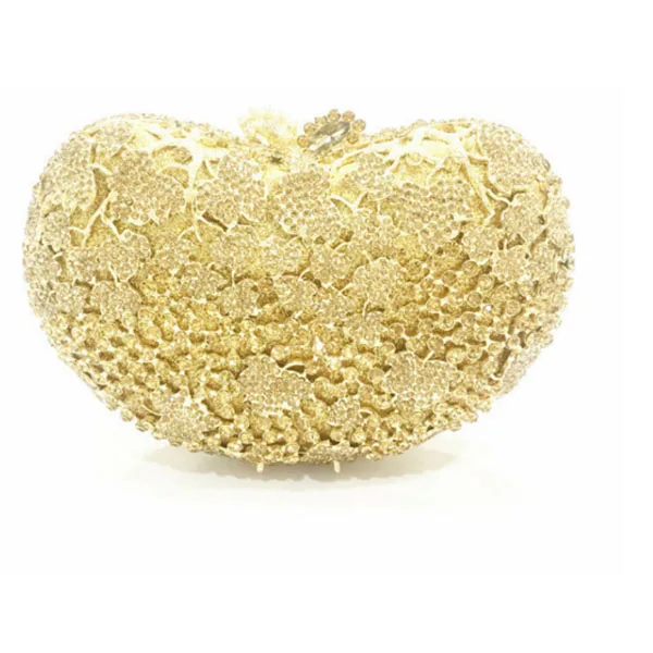 New Luxury Crystal Gold Clutches Bag Wedding Party Purse Women Bride Chain Shoulder Prom Female Evening bag for Bridesmaid | Багаж и сумки
