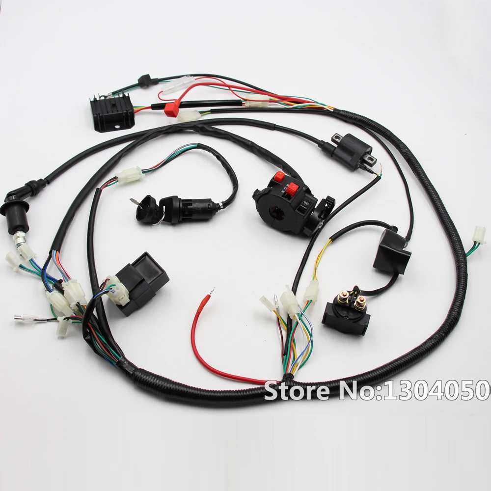 Полный Электрический старт двигателя Жгут проводов ткацкий станок GY6 125 150cc Quad Bike