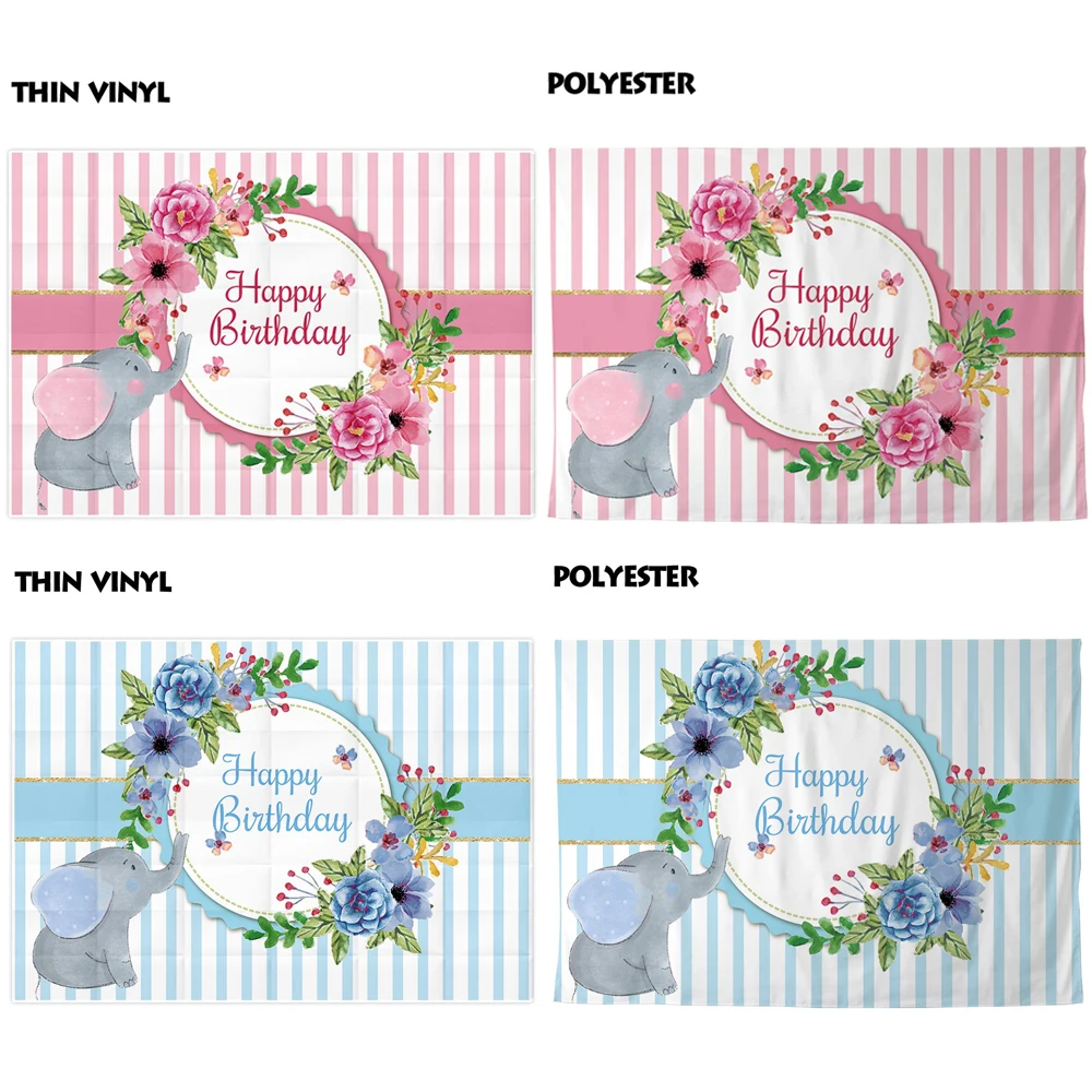 Allenjoy фоны на день рождения фотография розово-синяя полоска слон цветы детские