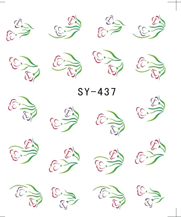 6 упак./лот блестящая водная наклейка для дизайна ногтей наклейки цветы жасмин