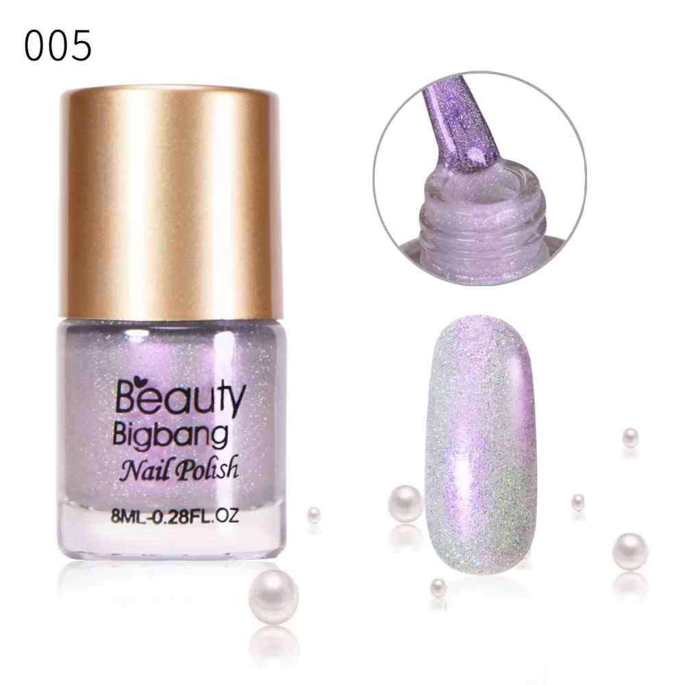 BeautyBigbang 6 бутылок 8 мл Жемчуг Русалка лак для ногтей Блестящий Блеск лак для ногтей маникюрная пилка художественный лак