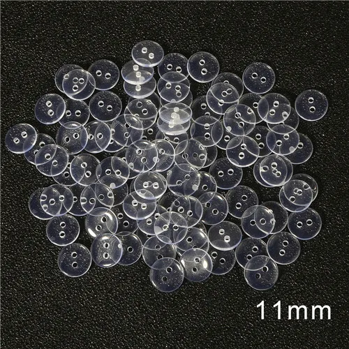 11mm 100pcs 30/50/100 шт 9-25 мм Пластик Смола прозрачный швейные пуговицы Скрапбукинг круглый два отверстия Кнопка Костюмы ремесла домашнего декора аксессуары - Цвет: 11mm 100pcs