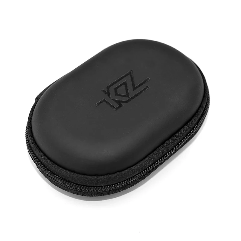 KZ Black Earhone Bag KZ овальная сумка для хранения наушников новые наушники PU на молнии ящик для хранения черный портативный держатель коробка для хранения подходит для оригинальных наушников - Цвет: KZ Black Earhone Bag
