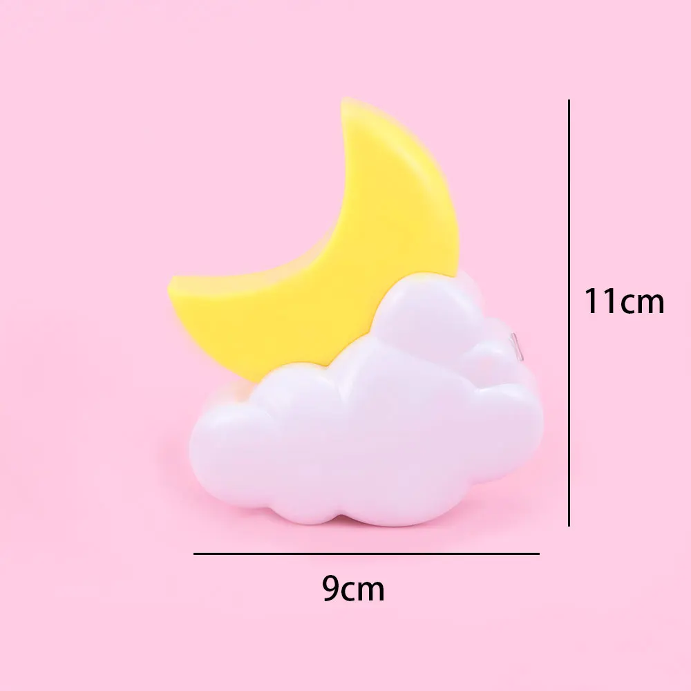 1 шт. мультяшный светодиодный светильник в виде Луны и облаков ночник с датчиком