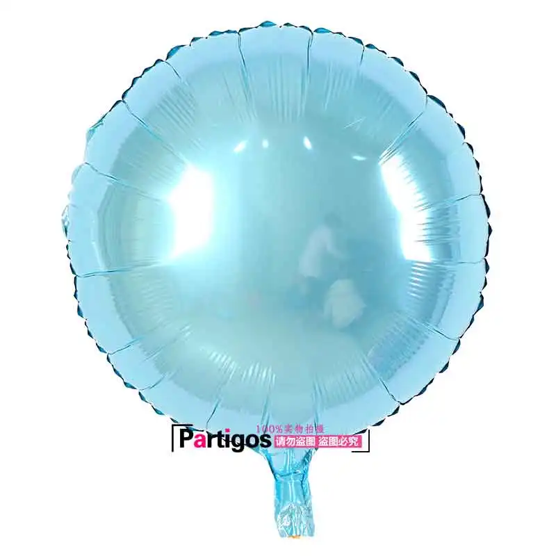 light blue 10 шт./лот 18 дюймов круглый Форма цвета розового золота красочные шар из фольги oons надувные воздушные гелиевые шар из фольги Свадьба День Рождения Вечеринка принадлежности - Цвет: light blue