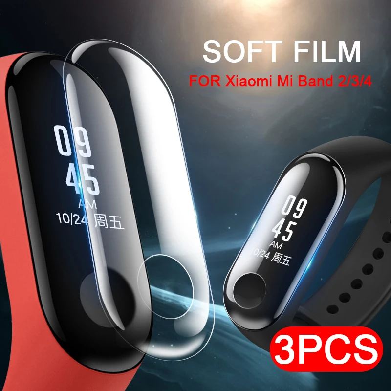 3 шт./лот сплошная Защитная пленка для Xiaomi Mi Band 3 Защитная пленка для экрана на браслет Xiaomi 4 3 2 band2 band3 band4 M4 не калёное Стекло