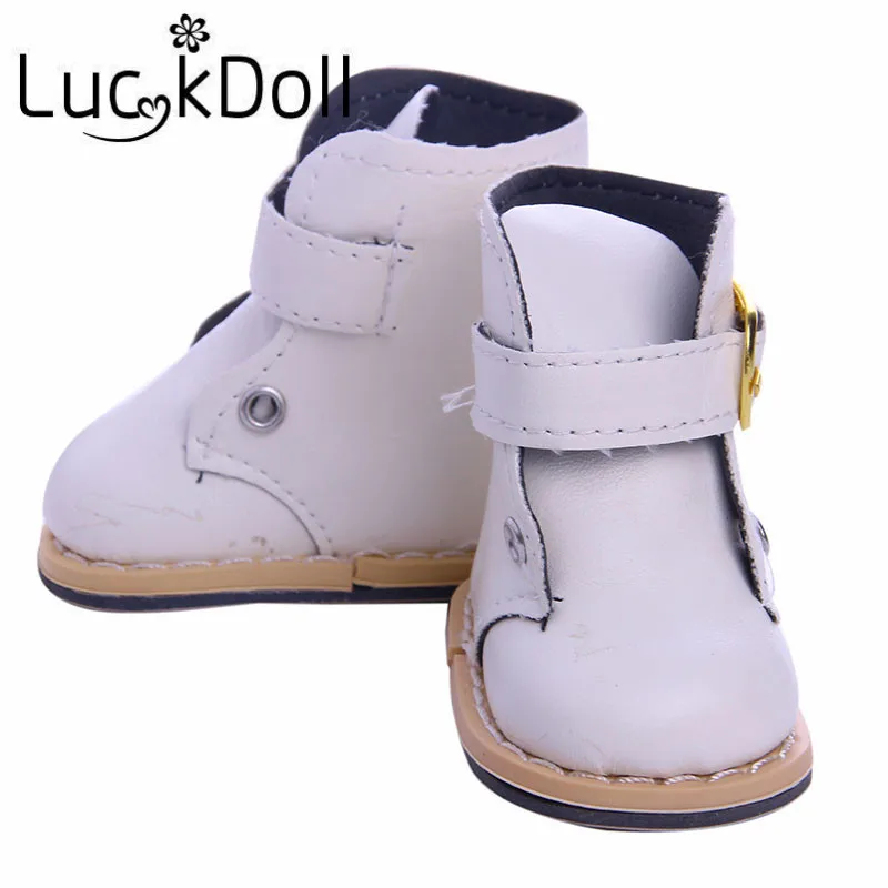 LUCKDOLL 4 цвета Высококачественная Длинная кожаная обувь для кукол размером 18