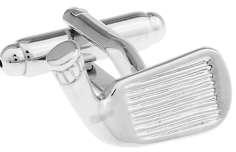Высококачественные Серебристые запонки для гольфа во французском стиле мужской