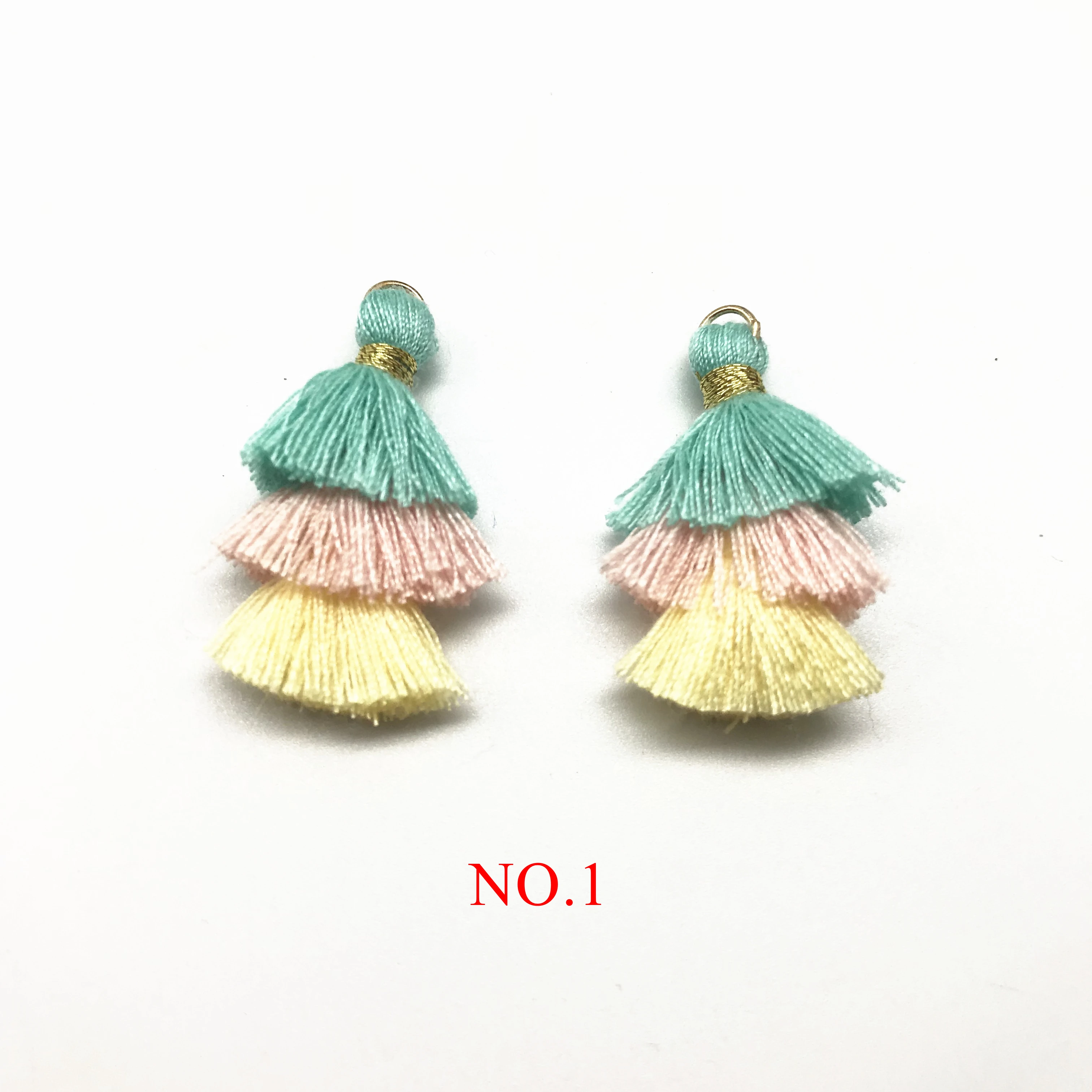 2 шт Bohochic Boho 3 слоя хлопок Красочные кисточки для изготовления ювелирных изделий Diy ювелирных изделий Аксессуары