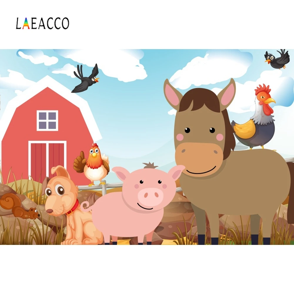 Laeacco мультфильм Ферма шаблон фотографии фоны Индивидуальные детские Портретные