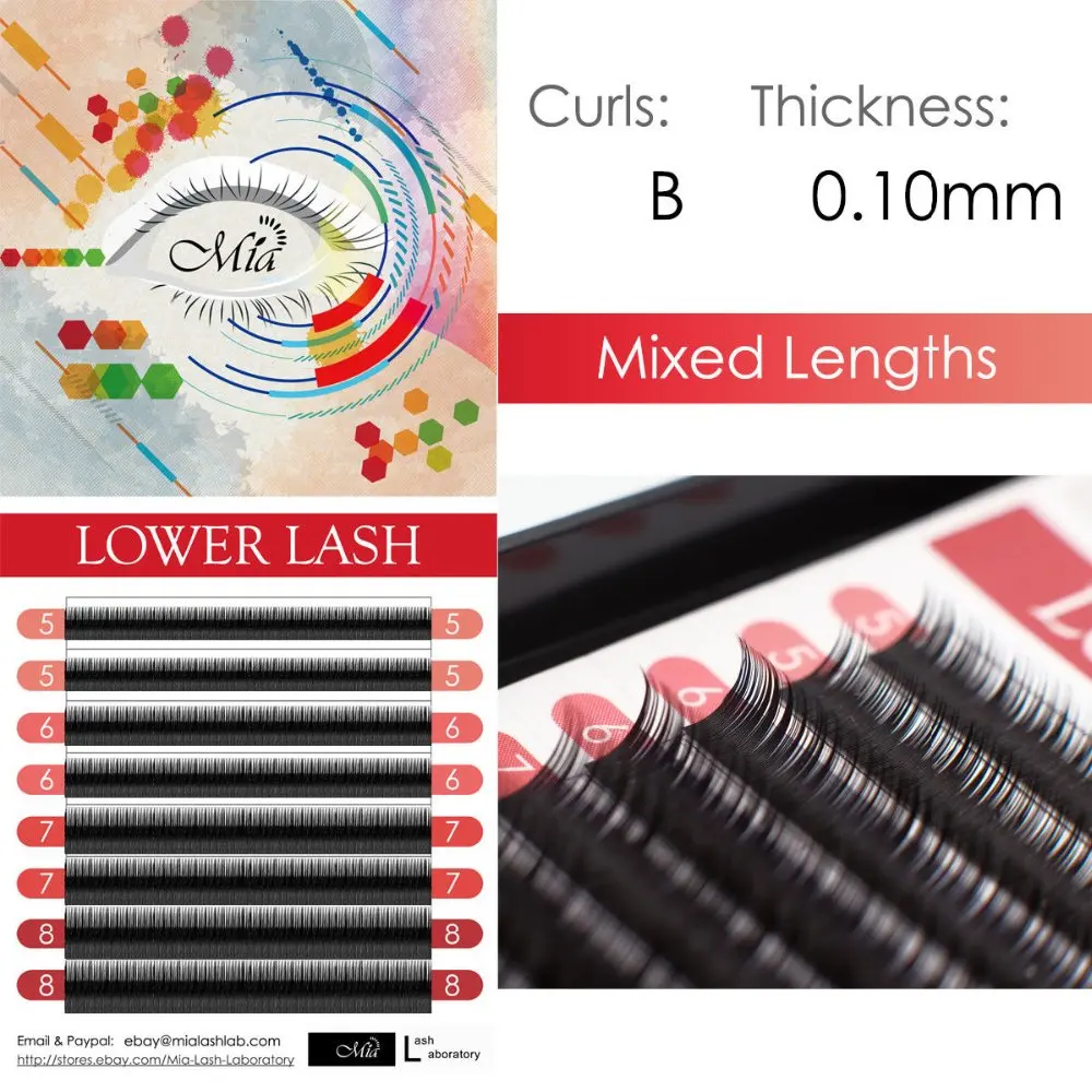 [0 10 смешанные] Миа нижние ресницы полупостоянные Индивидуальные для