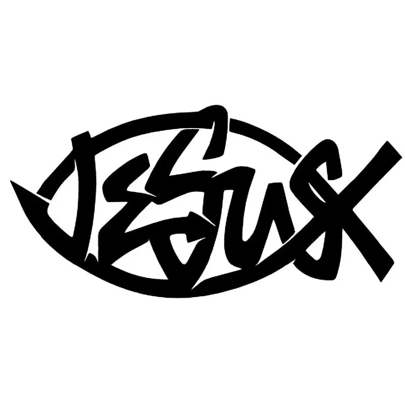 15 6 см * 7 Jesus Fis виниловая наклейка на стену автомобиля Бог религиозный символ
