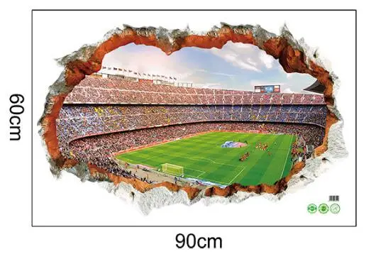 3d Яркие футбольные наклейки на стену для детской комнаты, гостиной, спальни, настенные наклейки, украшение для комнаты мальчиков - Цвет: HM1XH9305