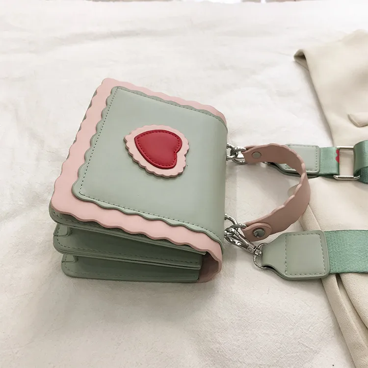 TOYOOSKY/Модная женская сумка на плечо в японском стиле из искусственной кожи, сумка через плечо с милым сердцем, съемные портативные сумки для девочек