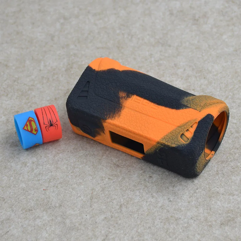 Geekvape Aegis 100 Вт силиконовый чехол-накладка или резиновый силиконовый чехол в 10 цветах+ 2 шт паровой силиконовый вейп-браслет кольца - Цвет: Black orange