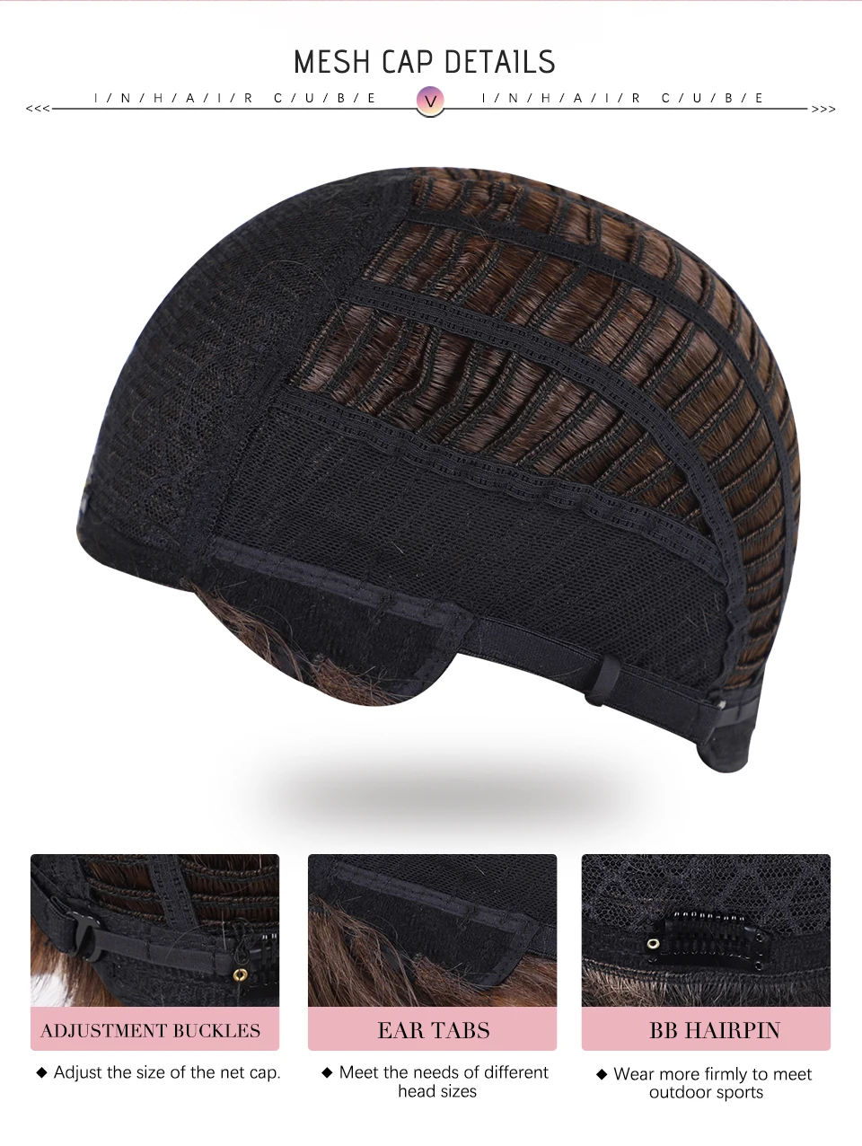 INHAIR cube 6 дюймов Синтетические волосы смесь естественная волна короткие парики для женщин пушистый Ombre блонд бесплатно парик крышка