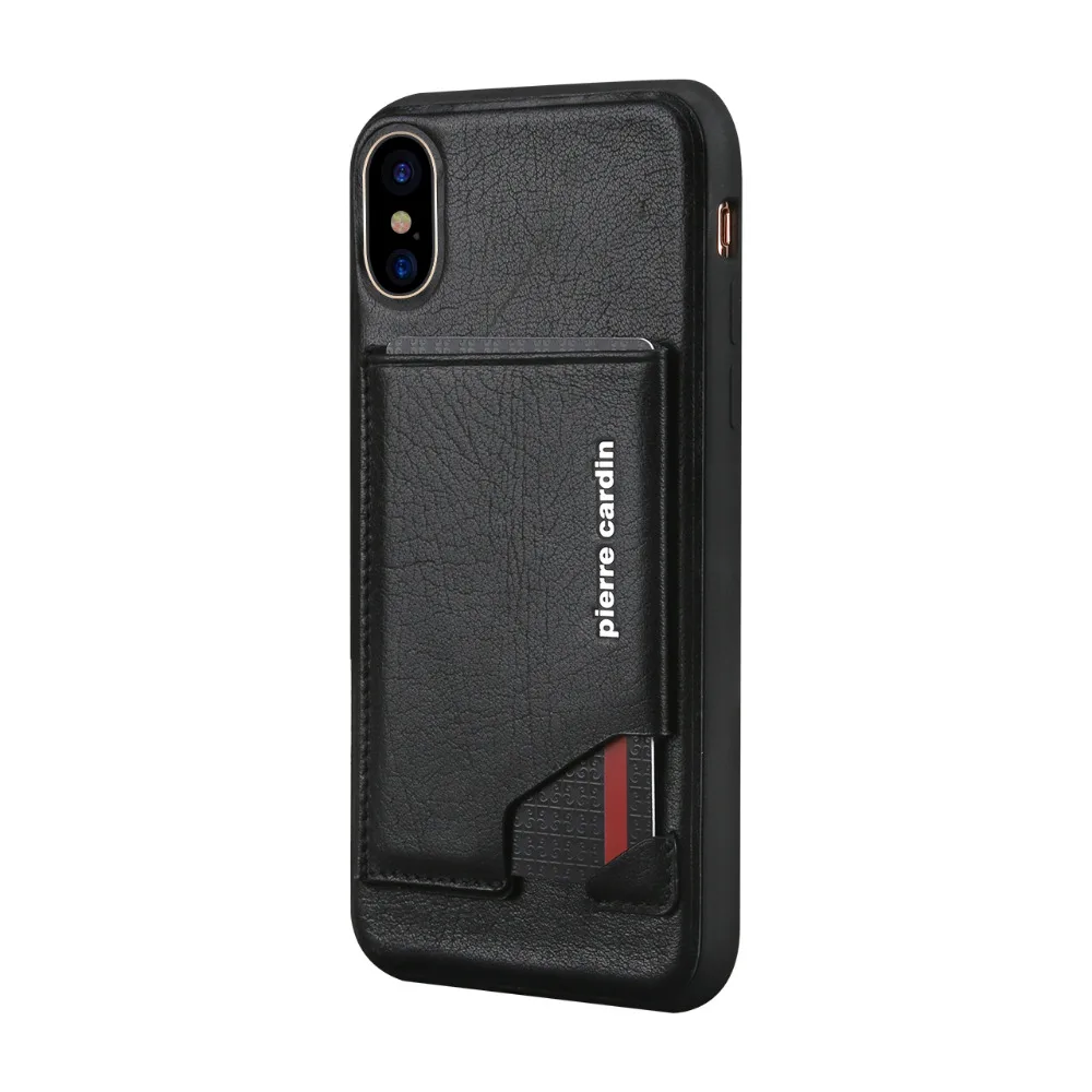 Pierre Cardin для Apple iPhone XR XS MAX сотовый Чехол для телефона из натуральной кожи чехол держатель для Карт Подставка Флип кожаный Стильный чехол