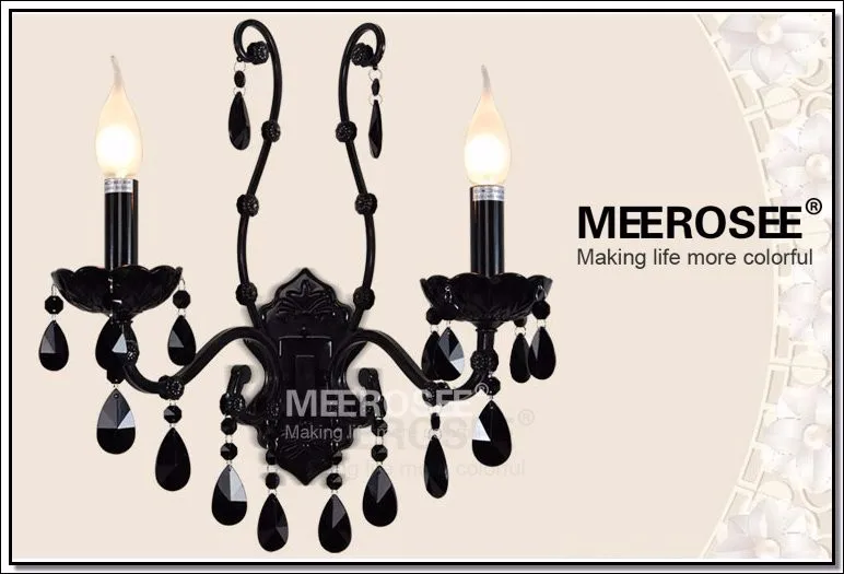 Винтажный Черный Хрустальный Настенный бра светильник кронштейн свет черный