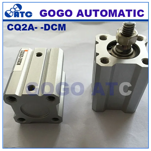 SMC type standard double acting with rubber bumper single rod end male thread CQ2A63-50DCM aluminum pneumatic compact cylinder |
