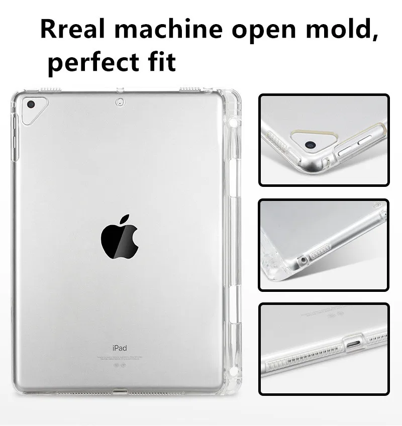Чехол для Apple iPad 2018 9 7 TPU мягкий прозрачный противоударный чехол с держателем