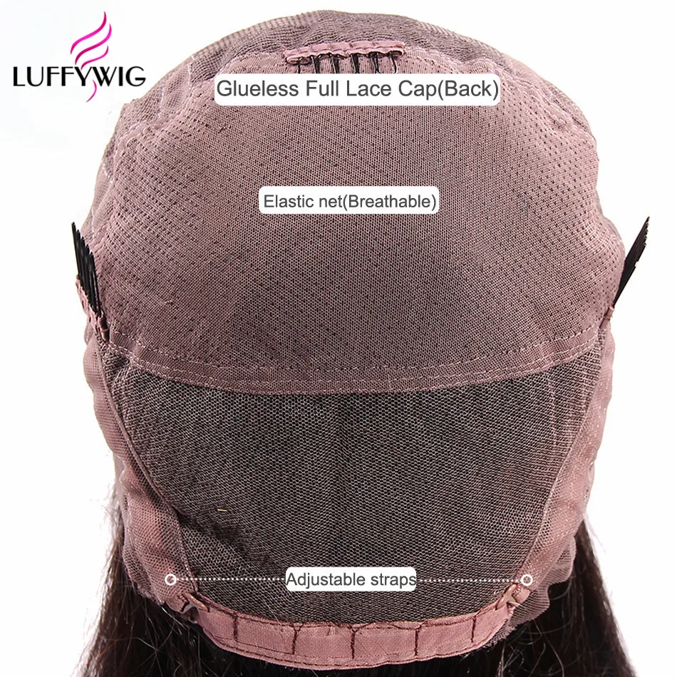 LUFFYHAIR кудрявые вьющиеся волосы бразильские полные кружевные человеческие волосы парики предварительно выщипанные волосы remy волосы для женщин
