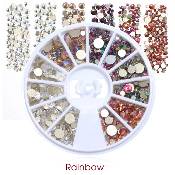 Rainbow 1 колесико AB радужные стразы для дизайна ногтей Разноцветные Украшения для рукоделия аксессуары CH758 - Цвет: Rainbow