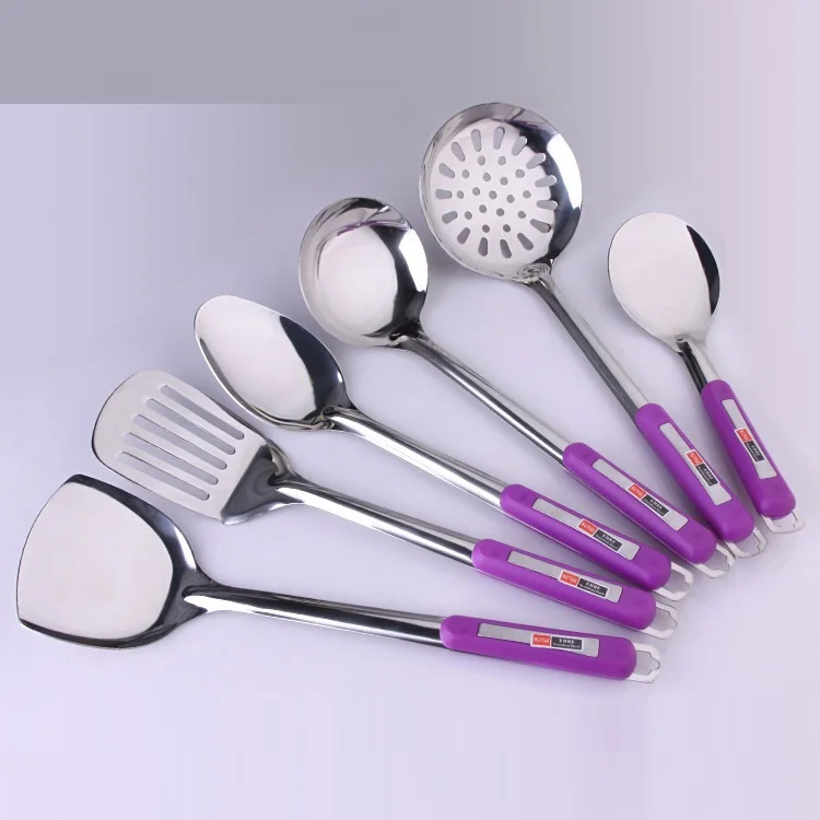 

COOKING TOOLS SET 6PCS SPOON SPATULA COLANDER SHARPENER SCOOPS KITCHEN UTENSIL