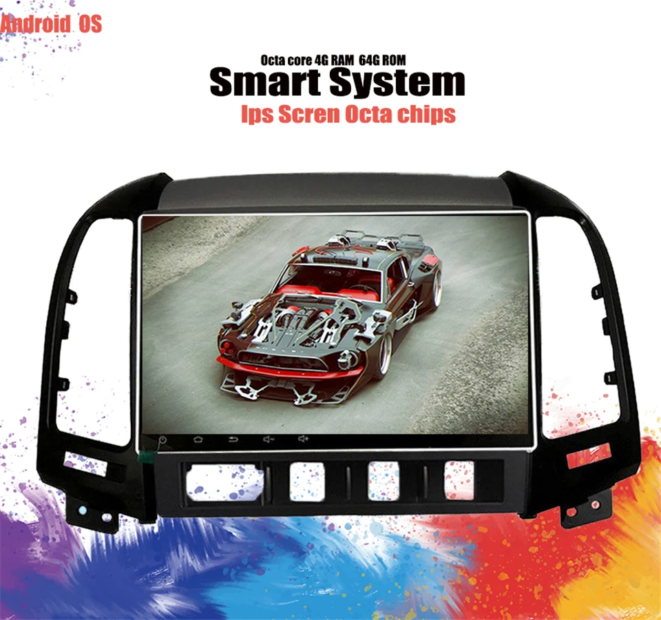 2Din Android 10 0 9 &quotGPS автомобильное радио для HYUNDAI SANTA FE 2005 06 2007 2008-2012 dvd экран 6 + 128G