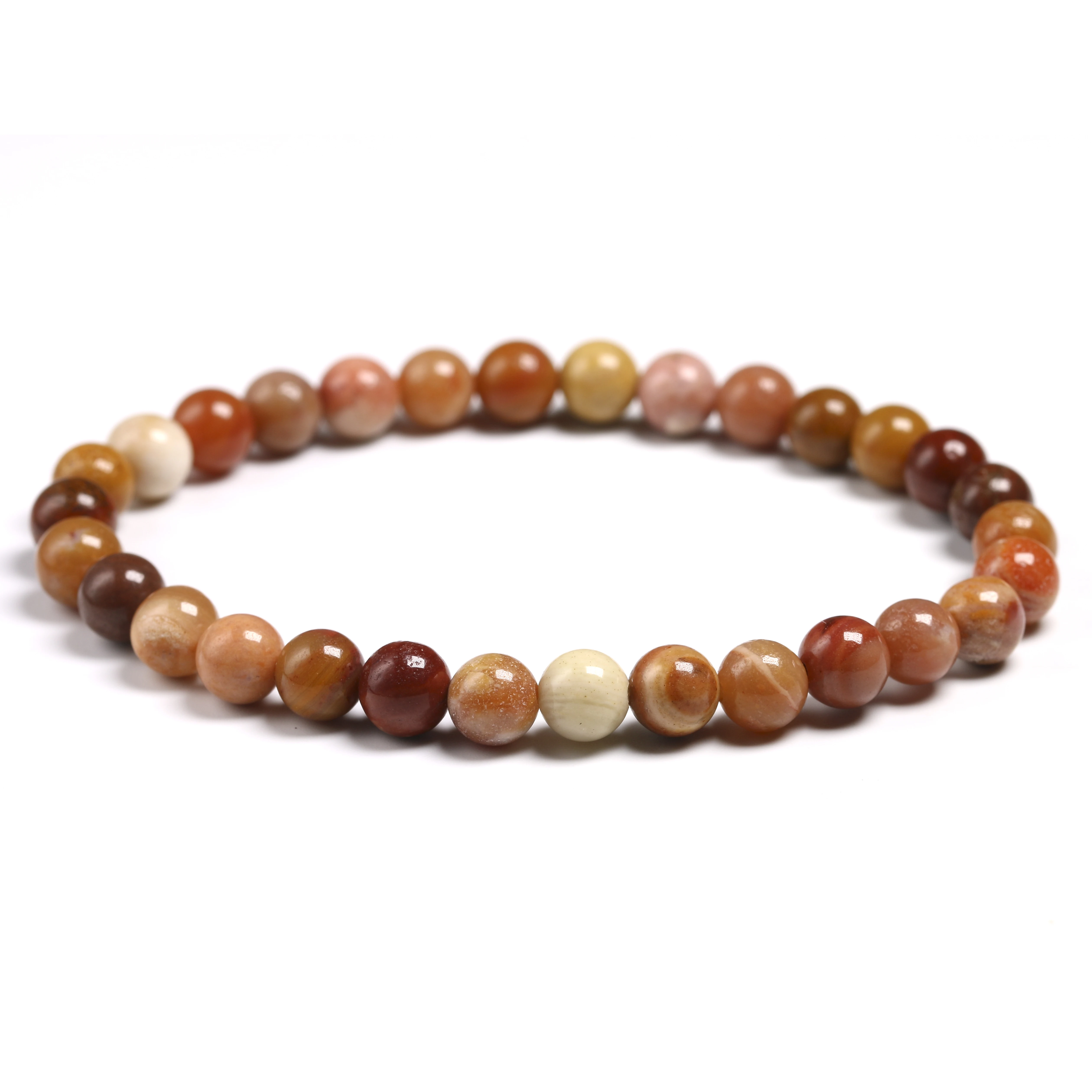 Круглые бусины из натурального розового камня для браслетов ювелирных изделий