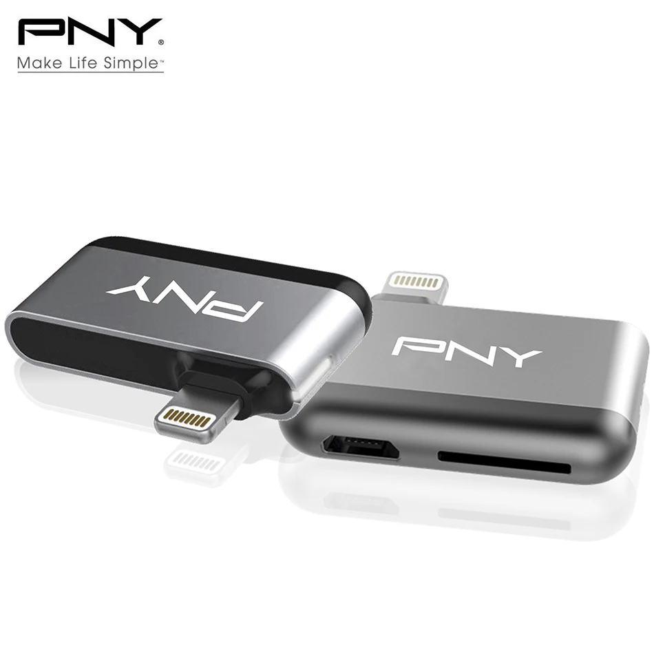PNY DUO-LINK R быстрозаряжаемый Micro TF карты USB OTG для чтения карт памяти sd мини кардридер USB для iPhone 6/7/8 Plus iPod iPad с поддержкой OTG