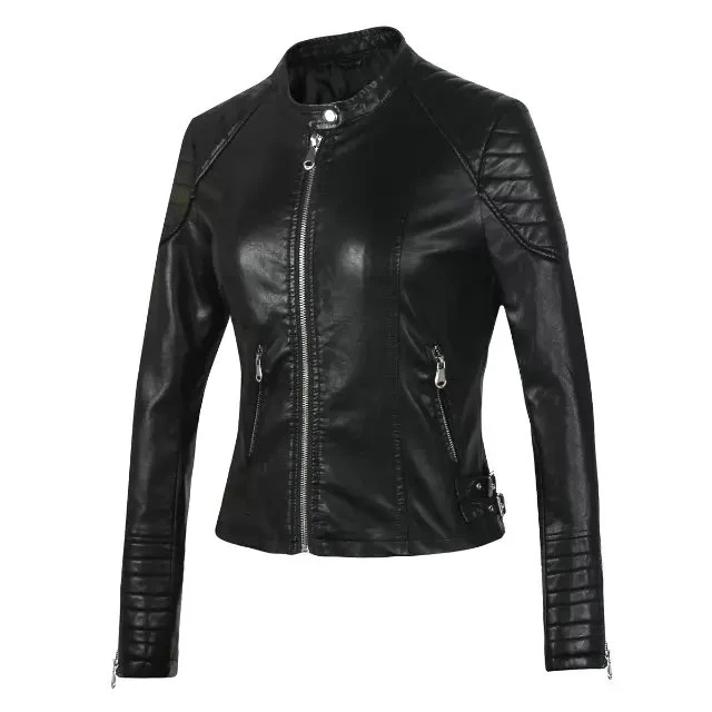Z002 Black Брендовая мотоциклетная куртка из искусственной кожи для женщин, зимняя и осенняя Новая модная куртка коричневого цвета на молнии, верхняя одежда, куртка, пальто - Цвет: Z002 Black