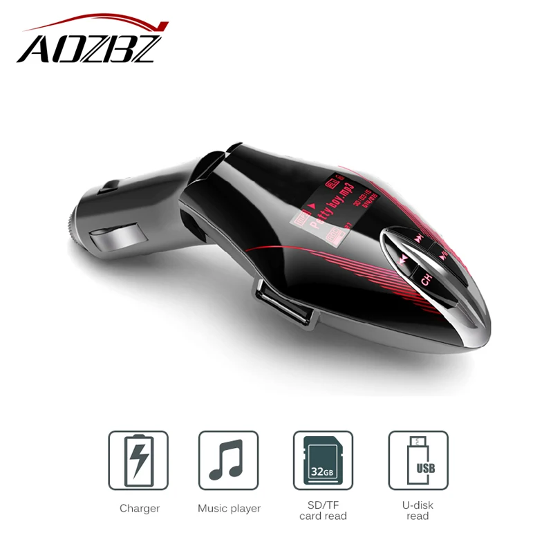 Aozbz 12V беспроводной fm передатчик Автомобильный MP3 плеер ЖК экран аудио
