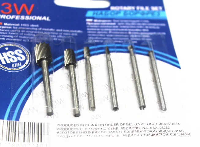 10set 6-in-1 High Speed Steel Milling Cutters/Rotary File Set/HSS small dental drill/3MM rod Grinding wheel head free shipping |