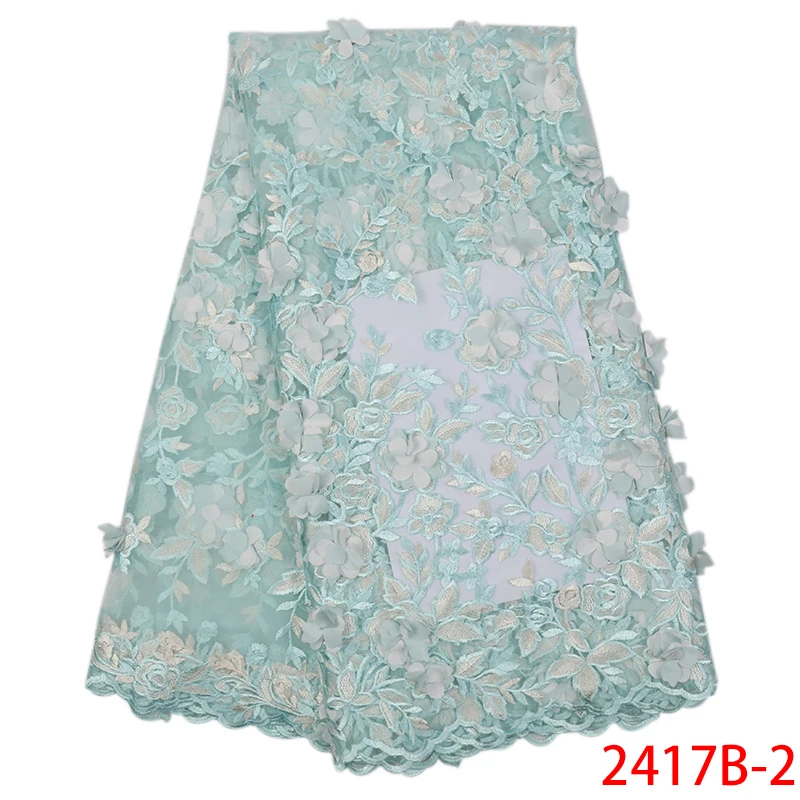 2019 Hot Sells 3d Flowers Tulle Lace Fabric Nigerian Embroidered For Women Wedding XZ2417B-1 | Дом и сад