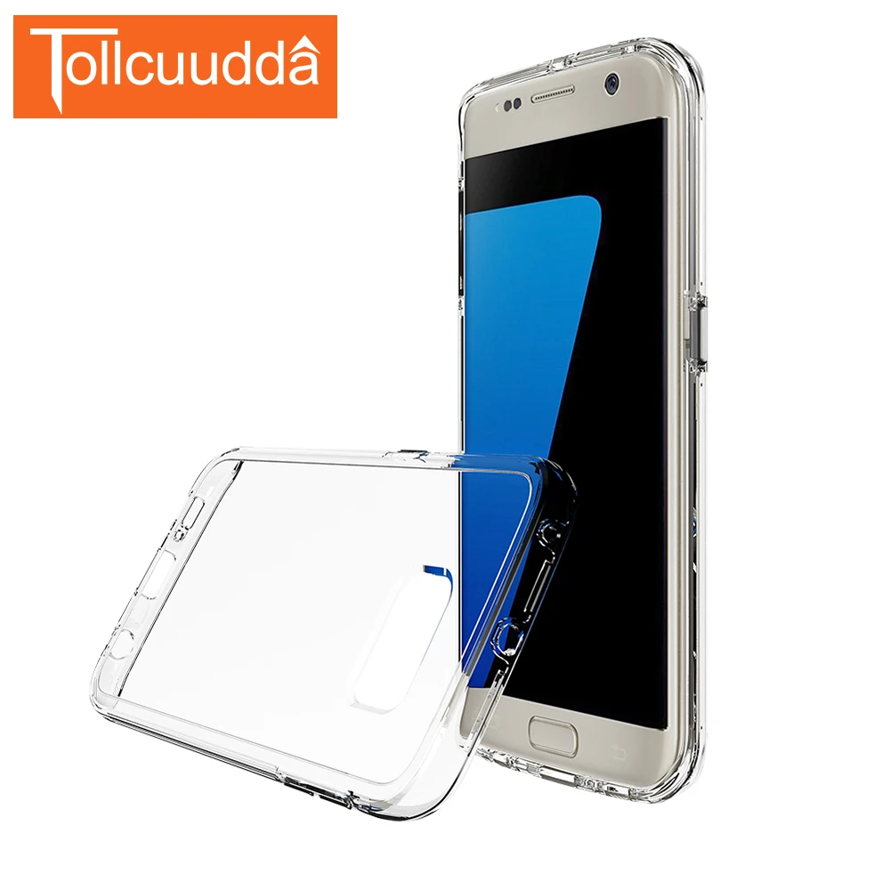 Подлинная для Samsung Galaxy S7 Edge случае ТПУ &amp PC Простой Прозрачный чехол | Мобильные