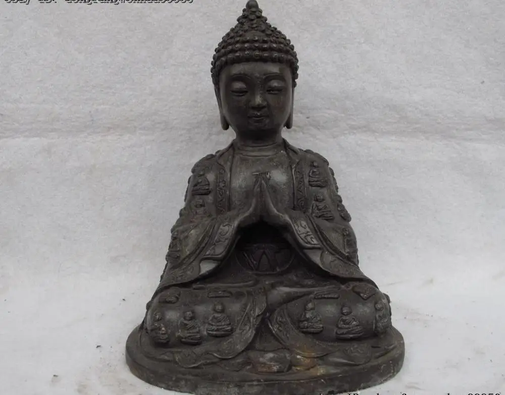 Tibet Buddhism Old Copper sakyamuni Shakyamuni Amitabha Tathagata Buddha Statue | Дом и сад