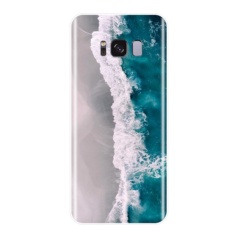 Силиконовый чехол для телефона Samsung Galaxy Note 9 8 5 4 розовый синий пляжный мягкий S8 S9