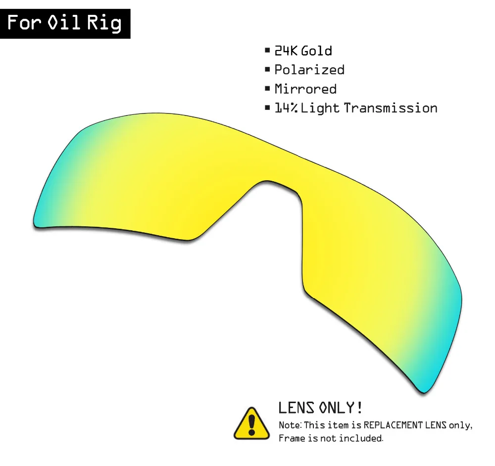 

SmartVLT Polarized Sunglasses Replacement Lenses for Oakley Oil Rig - 24K Gold