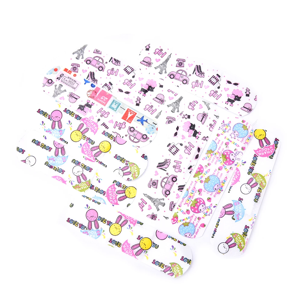 

100Pcs/lot Cartoon Breathable Waterproof Band Aid Hemostasis Adhesive Bandages First Aid Emergency Kit For Kids Children Care