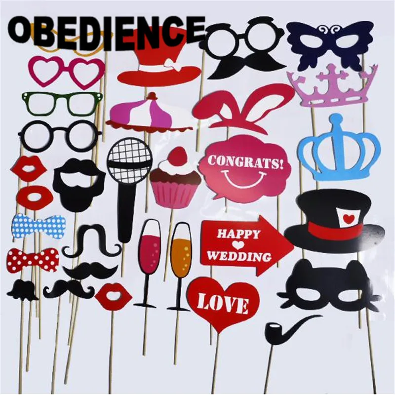 Послушание 31 шт. Усы на палочке фотобанк реквизит фотобудка смешные маски