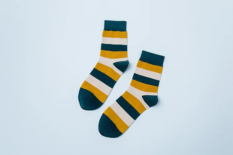 10 пары Смешанные Цвета Классические Полосы Осень Зима Хлопок Мужские Носки |