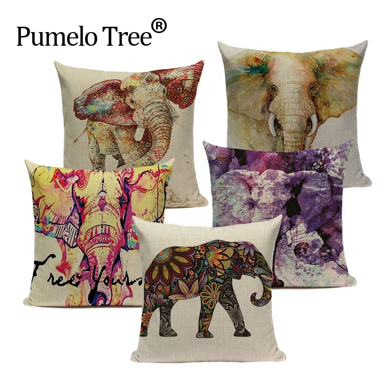 Красочный чехол для подушки в виде слона домашний декор индивидуальный дизайн