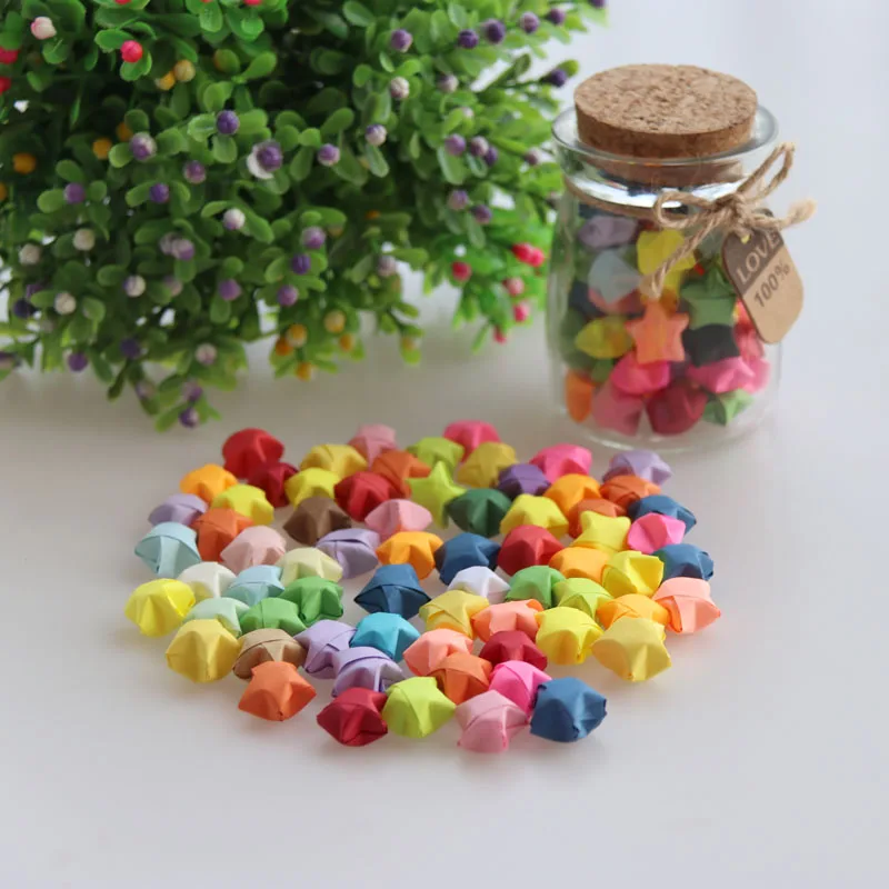 500 шт./упак.) 28 ярких Цвета Lucky готовой Star DIY Бумага украшение желающий флакон подарок на день рождения