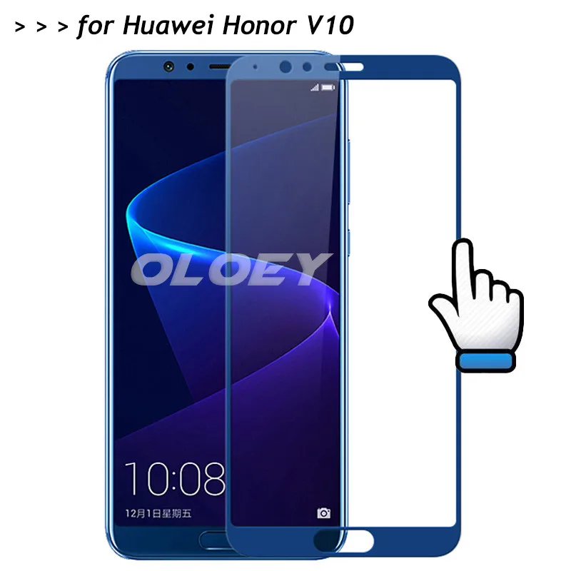 Для Huawei Honor V10 полное покрытие Экран протектор 3D с уровнем твердости 9 H закаленное