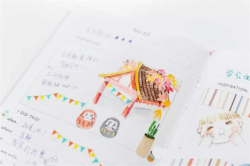 Kawaii, корейский блокнот в твердом переплете и журнал, 100 ведро, чтобы сделать список, A5, ежедневник,, блокнот, Filofax, набор канцелярских принадлежностей
