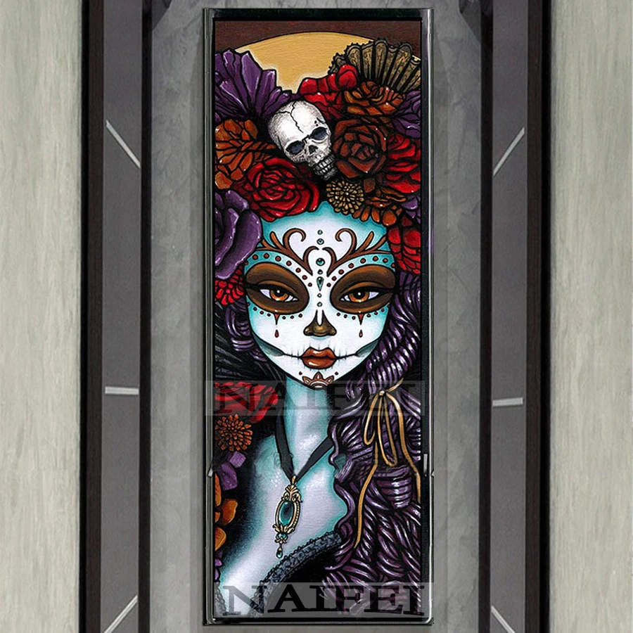 DIY 5D алмазная картина череп Девушка и цветы домашний декор рукоделие ремесла