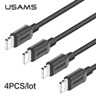 4 шт.лот USAMS USB кабель для iPhone IOS 11 10 9 2A быстрое зарядное устройство Usb зарядный кабель для iPhone X 8 7 6 5 iPad Дата кабель синхронизации