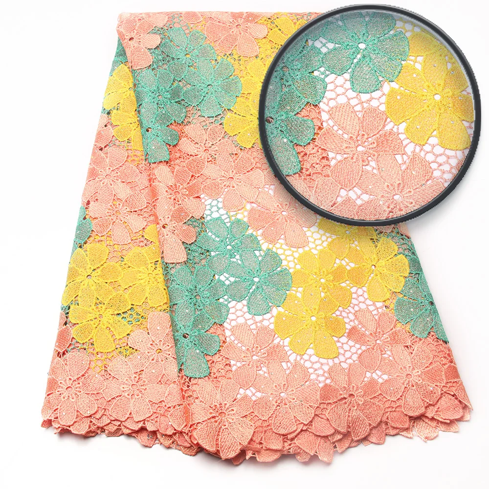 Горячая продажа Африканский 2017 фиолетовый кружевной ткани с камнями для