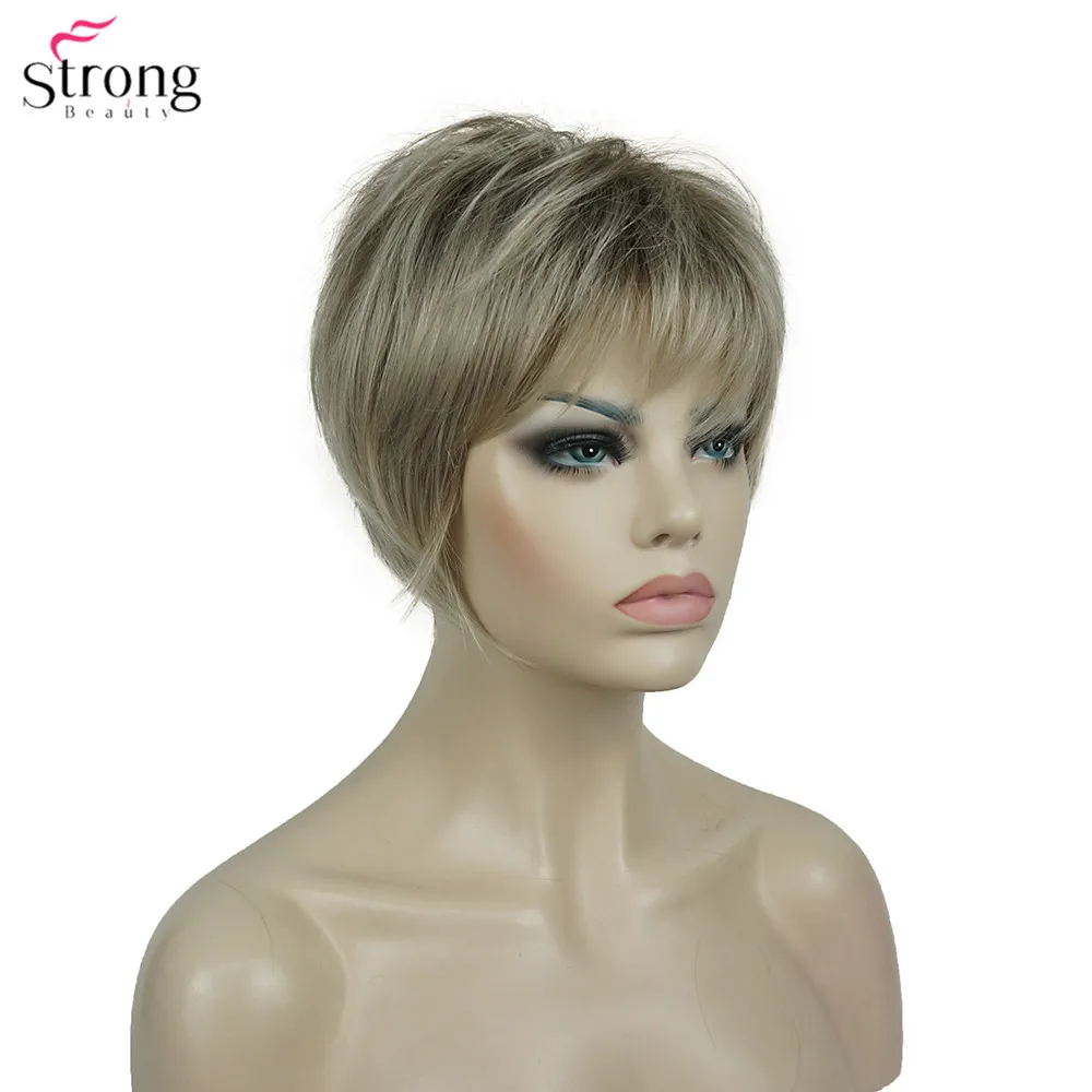 StrongBeauty синтетический парик женский бордовый/Блонд натуральные парики короткие прямые парики